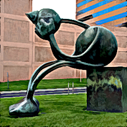 An edited photograph of “Crying Giant” (2002) by Tom Otterness that is fixated at the Kemper Musuem of Contemporary Art in Kansas City, MO. This patinaed bronze sculpture is of a simple man holding his hands in despair.